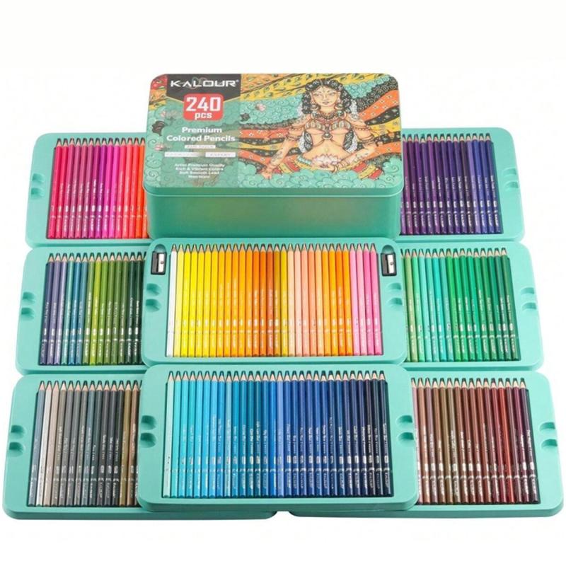 240 Colors Professional Colored Pencil Set, 240pcs/set Artists Soft Core Colored Pencil, Ideal for Drawing Sketching Shading, Colorful Pencil for Adults Artists Beginners