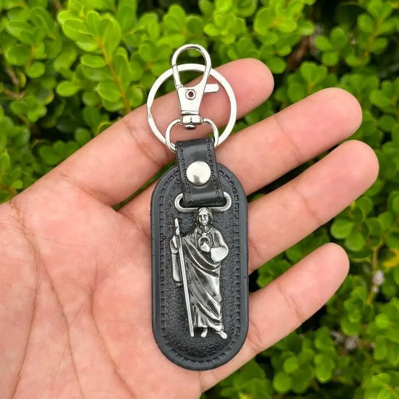 Religious Design Fashionable Alloy Keychain, Keyrings, 1pc Catholic Pendant, Religious Ornament, Car Interior Decoration Accessories for Men & Women, Keychain Jewelry