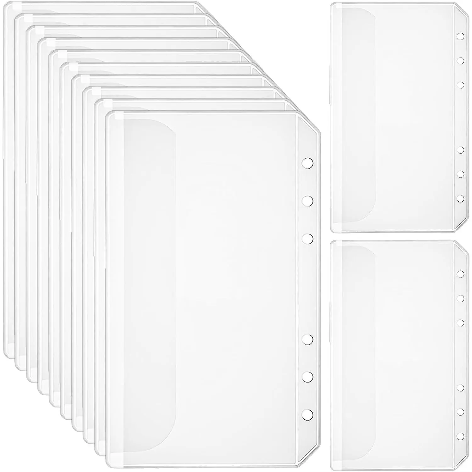 12 count A5 Pocket Inserts, A5 Binder Pockets No Zipper 6-Hole  Saving Binder Envelope Savings  for Office Supplies