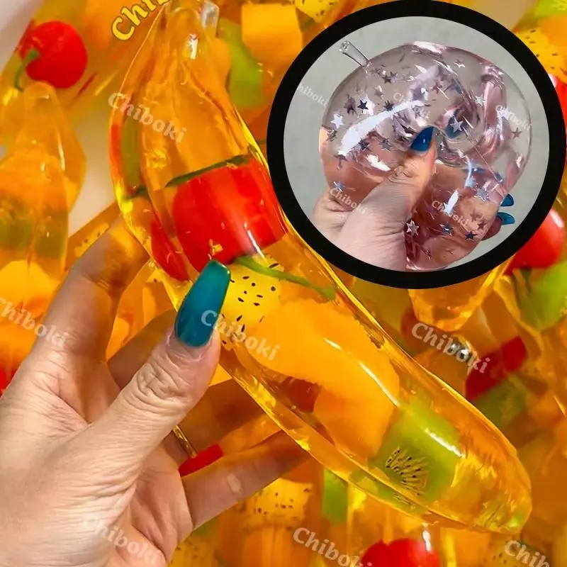 Original Chiboko Banana Apple Tomato Micro-Plastic Non-Rebound Vaseline Squishy Toys Anti-Anxiety Stress Relief Squeeze Fidget T