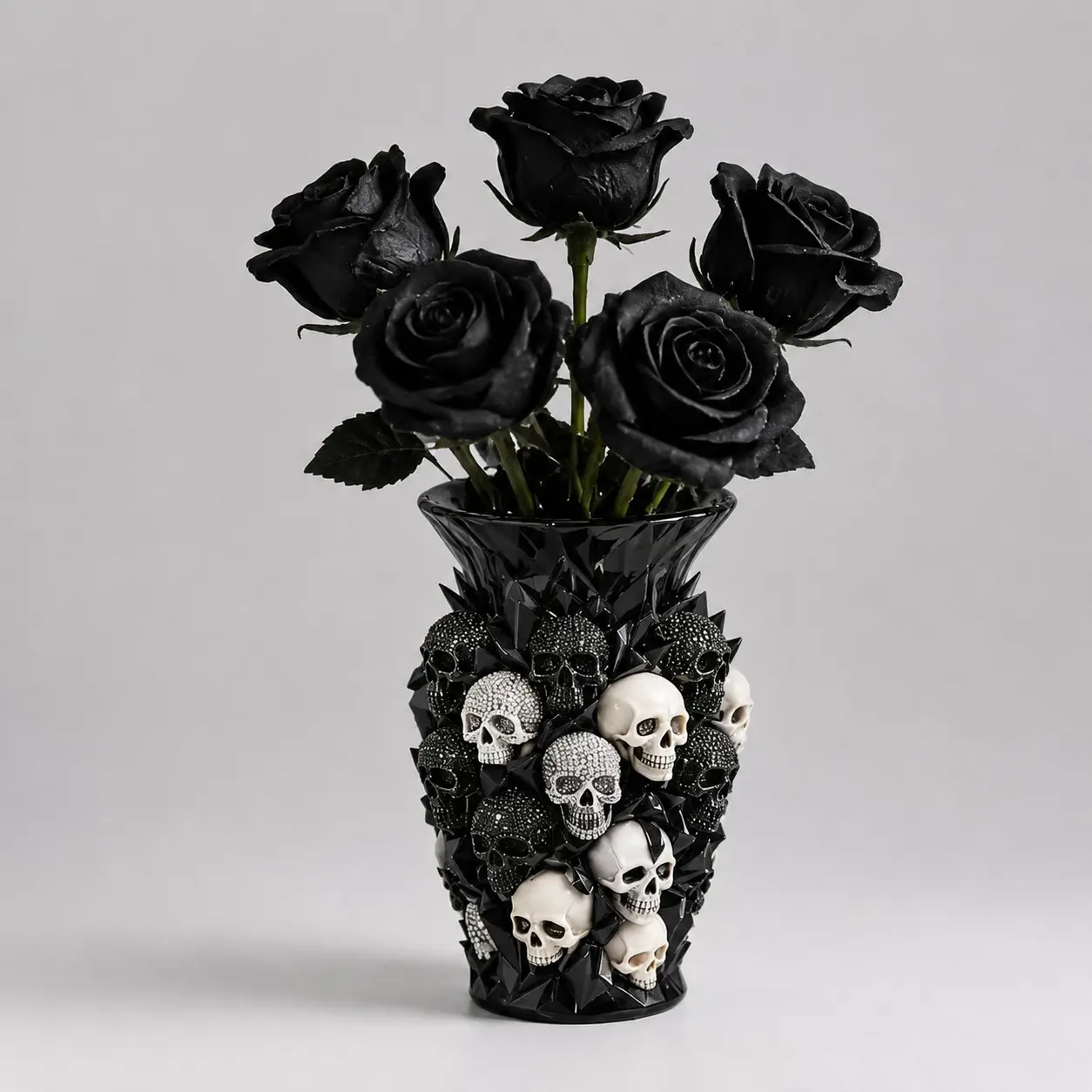 Gothic Skull Vase for Spooky Season, Dark Academia Decor, Halloween Gifts for Goths, Unique Home Decoration Piece