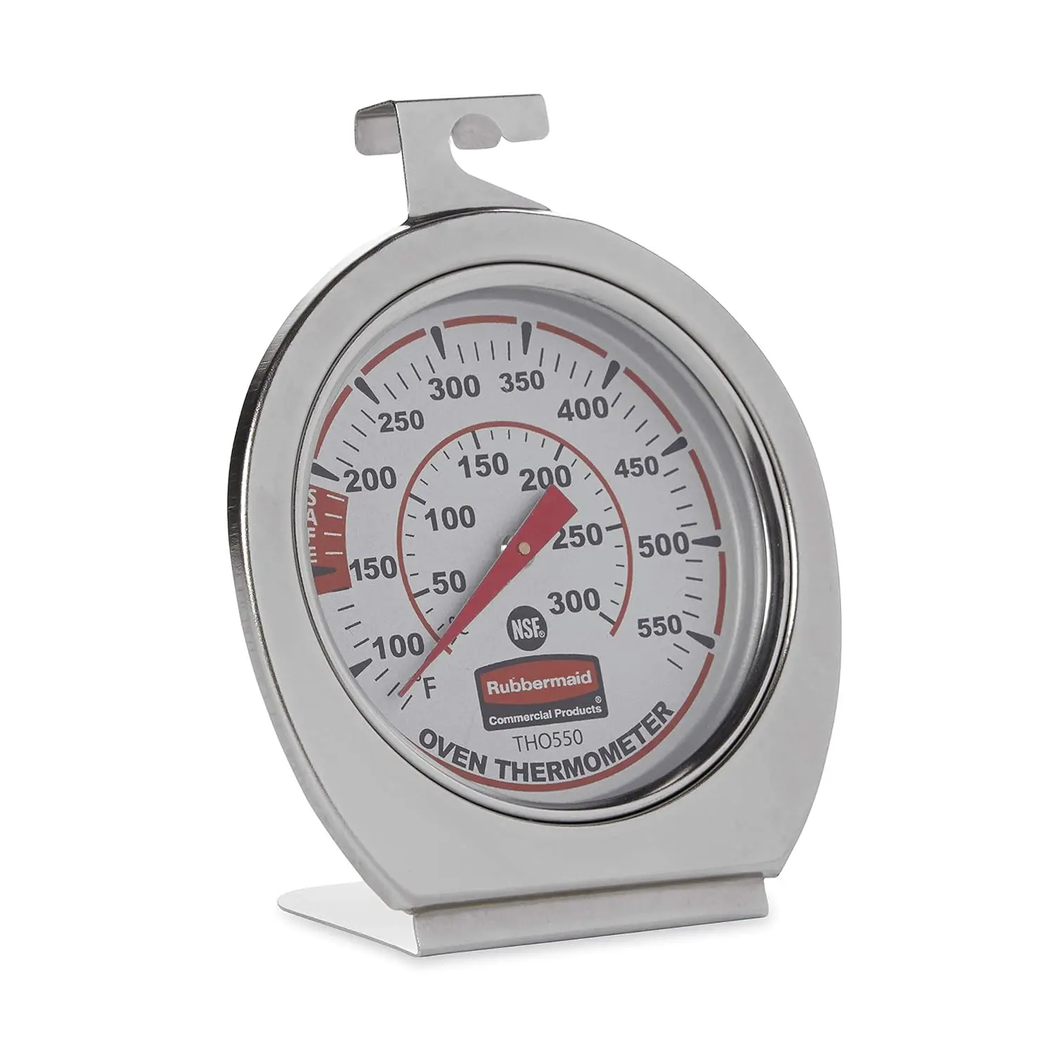 Commercial Products Stainless Steel Monitoring Thermometer, Safe for Inside Oven/Grill/Smoker, 60-580 ° F Range, Easy to Read Food Thermometer For Food Resturant/Home Cooking