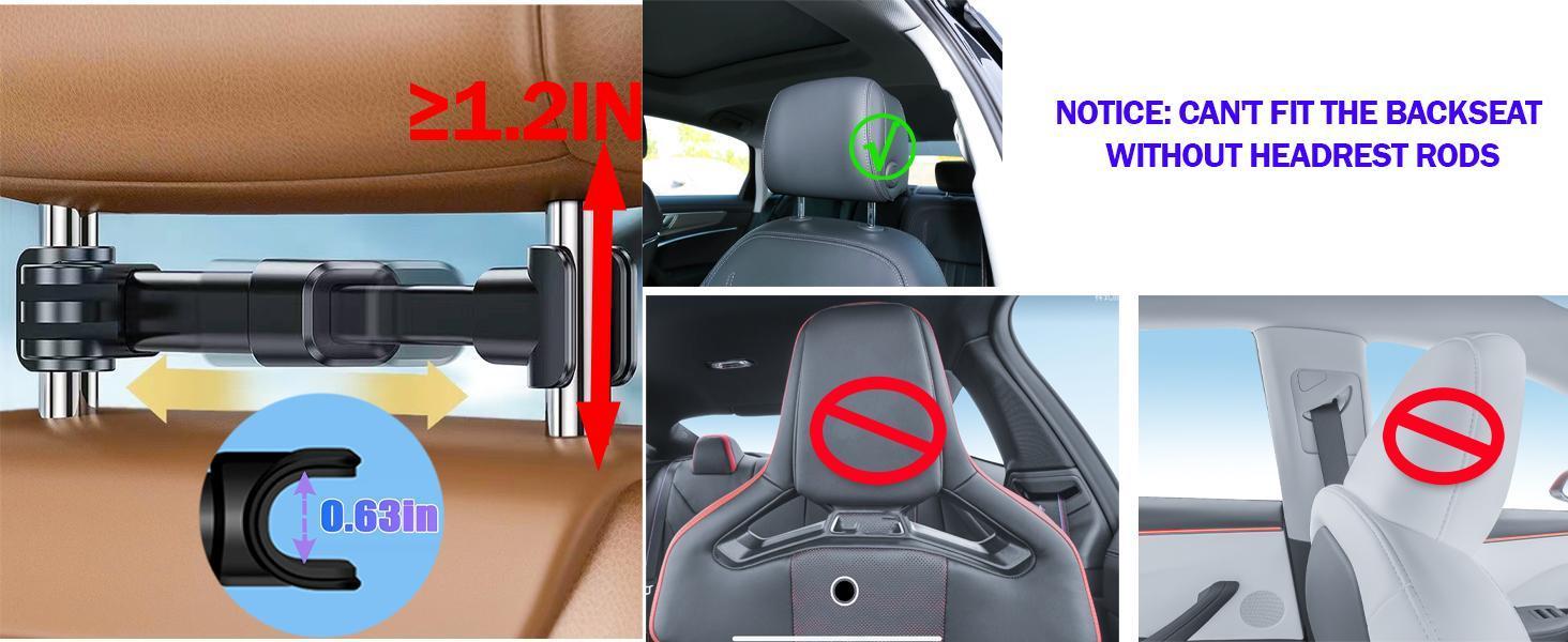 Universal Backseat Entertainment Hub 360° Rotating Car Headrest Tablet Mount for iPads & Smartphones (5.3"-12.9") | The Ultimate Road Trip Lifesaver