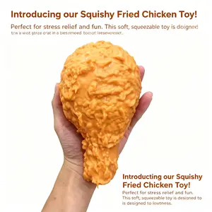 Unique Fried Chicken Squishy Stress Relief Toy, Perfect for Pranks, Birthday Gifts, Party Prizes, Creative Desk Decor, Fun and Novel Atmosphere
