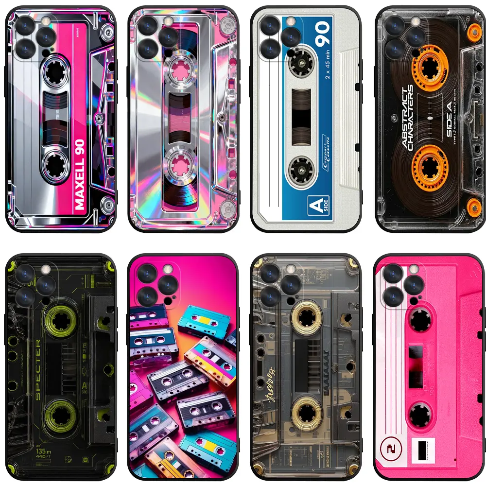 Vintage Cassette Tape Phone Case 90s Retro Mixtape Aesthetic Cover For iPhone 17 promax -11 & Samsung S26-S23 Ultra Shockproof Music Protective Cover