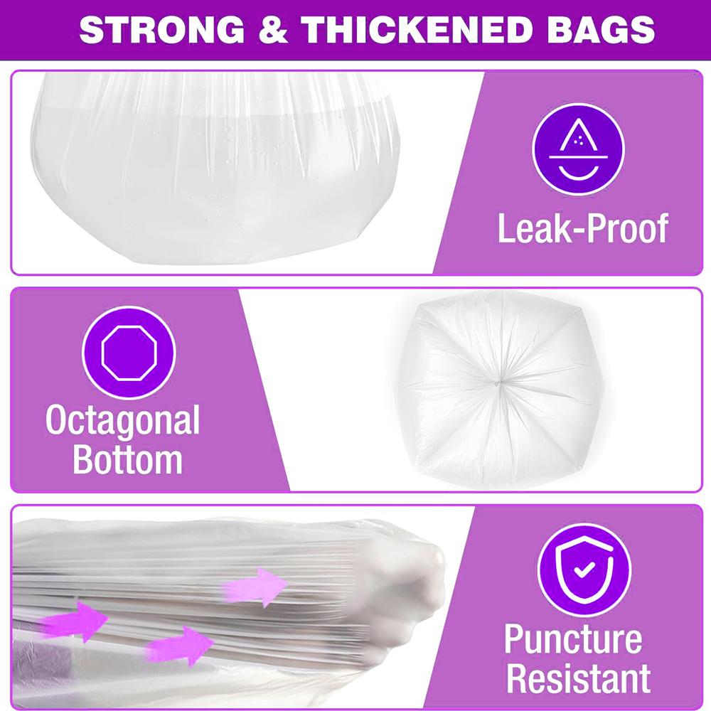 Box Of 530 Bags 4 Gallon Lavender Aroma Expandable Plastic Disposable Garbage Bags-Super Strong, Leak-Resistant Trash bag, Odor-Proof For Bedroom, Kitchen, Living Room, Outdoor, And Toilet Use - Convenient And Sanitary Waste Solution