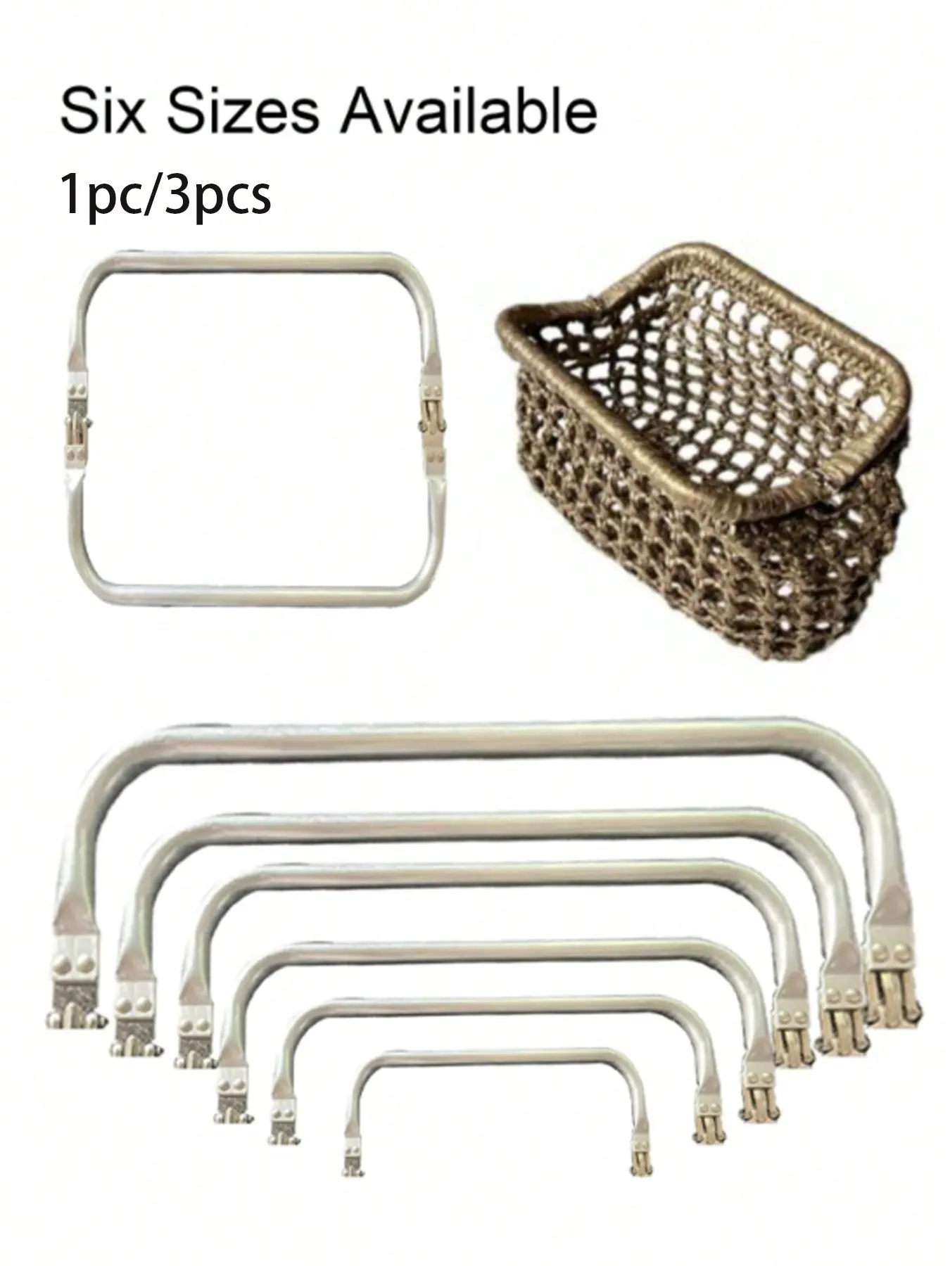 Various Sizes Square Aluminum Clips, Bag Hardware Hinge Clamps, Cloud Bag Stand, Woven Bag Mouth Clip, Bag Clip, Women's Gift, Bag Accessories