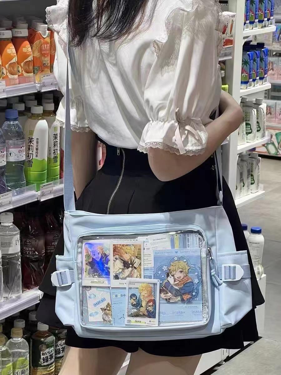 New Japan Style Transparent Postcard Display Shoulder Women Badge DIY Decoration Crossbody Bag Anime Expo Class Tote Itabag