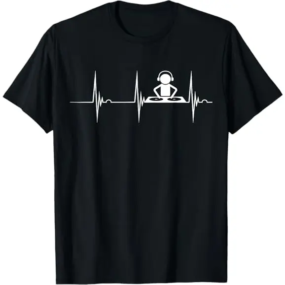 DJ Heartbeat T-Shirt - EKG Pulse Music Tee - Techno Dance Shirt