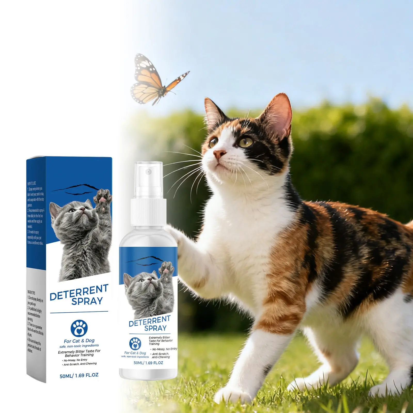 Pet Repellent Spray for Cats and Dogs, Indoor and Outdoor Use, Scratch and Chew Prevention, Behavior Training Aid, Protective Spray Agent