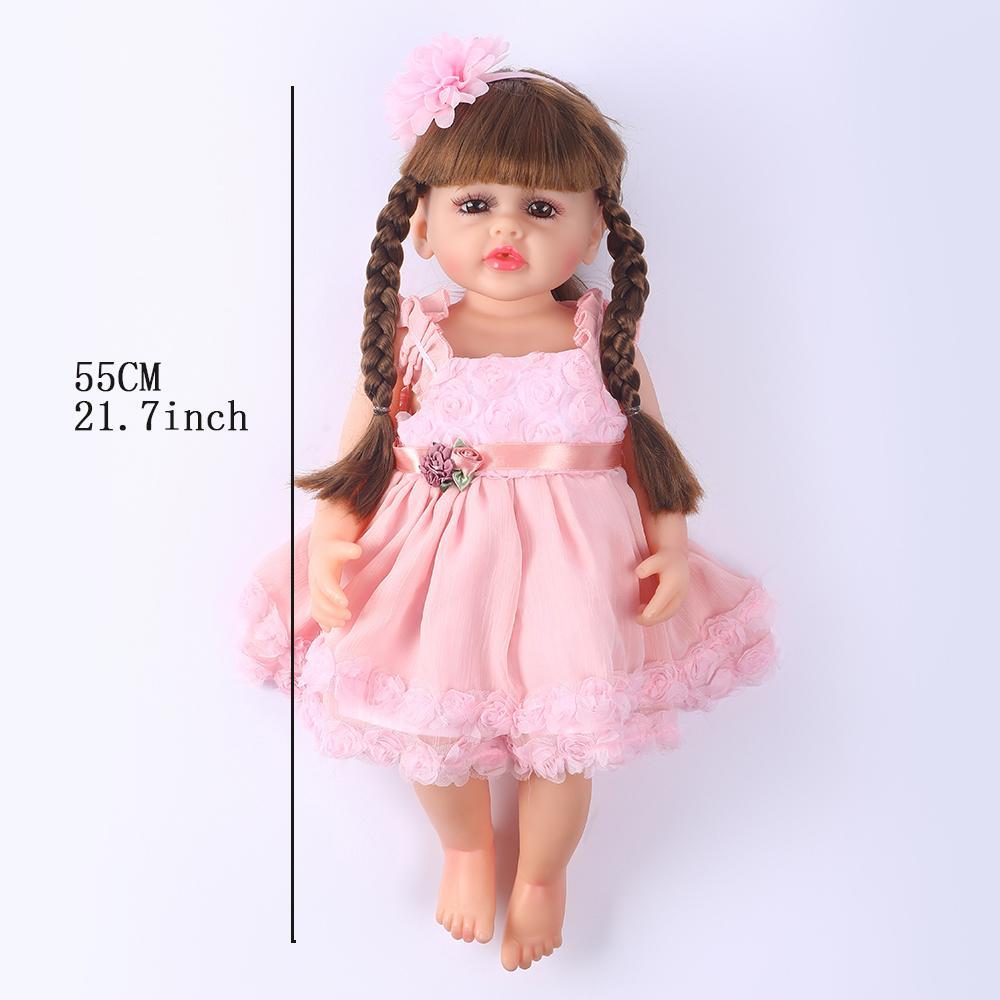 22 Inch Realistic Doll Reborn Doll, Realistic Newborn Baby Doll with Accessories, Cute Play House Pretend Play Toy, Gorgeous Doll, Girls Birthday Gift, Holiday Gift