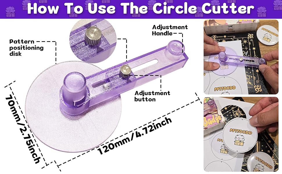 Pink Button Maker Machine 58mm (2.25 inch), DIY Button Pin Maker Machine Comes with Free Button Parts, Circle, Cutting Board, Pattern Paper, Holographic Bags, Colored Film, and Protective Case