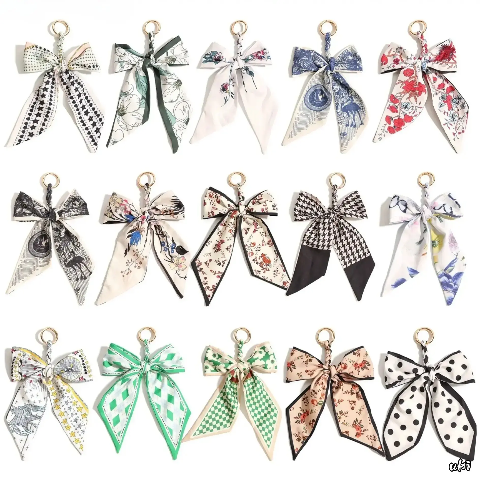 Elegant Coquette Vibe Bow Bag Charm - Handmade Woven Silk Fabric Keychain for Women's Luggage, Backpacks, Purse, Chic DIY Bag Accessories