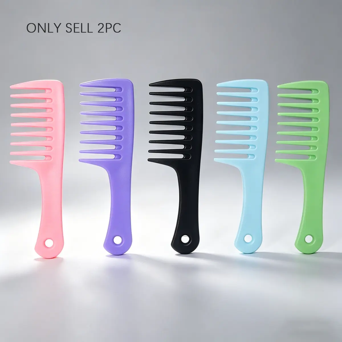 2pcs Anti-Static Hair Combs, Thick Wide-Tooth Heat Resistant Haircut Comb, Durable Abs Plastic, Portable Design, Ideal for Daily Use and Travel