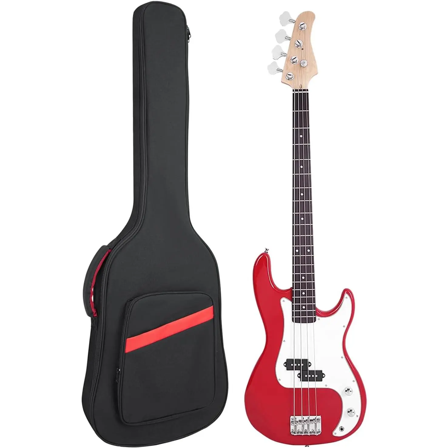 Bass Guitar Bag 7mm Padding Electric Bass Case, Gig Bag Backpack with  Strap and Pockets, Black