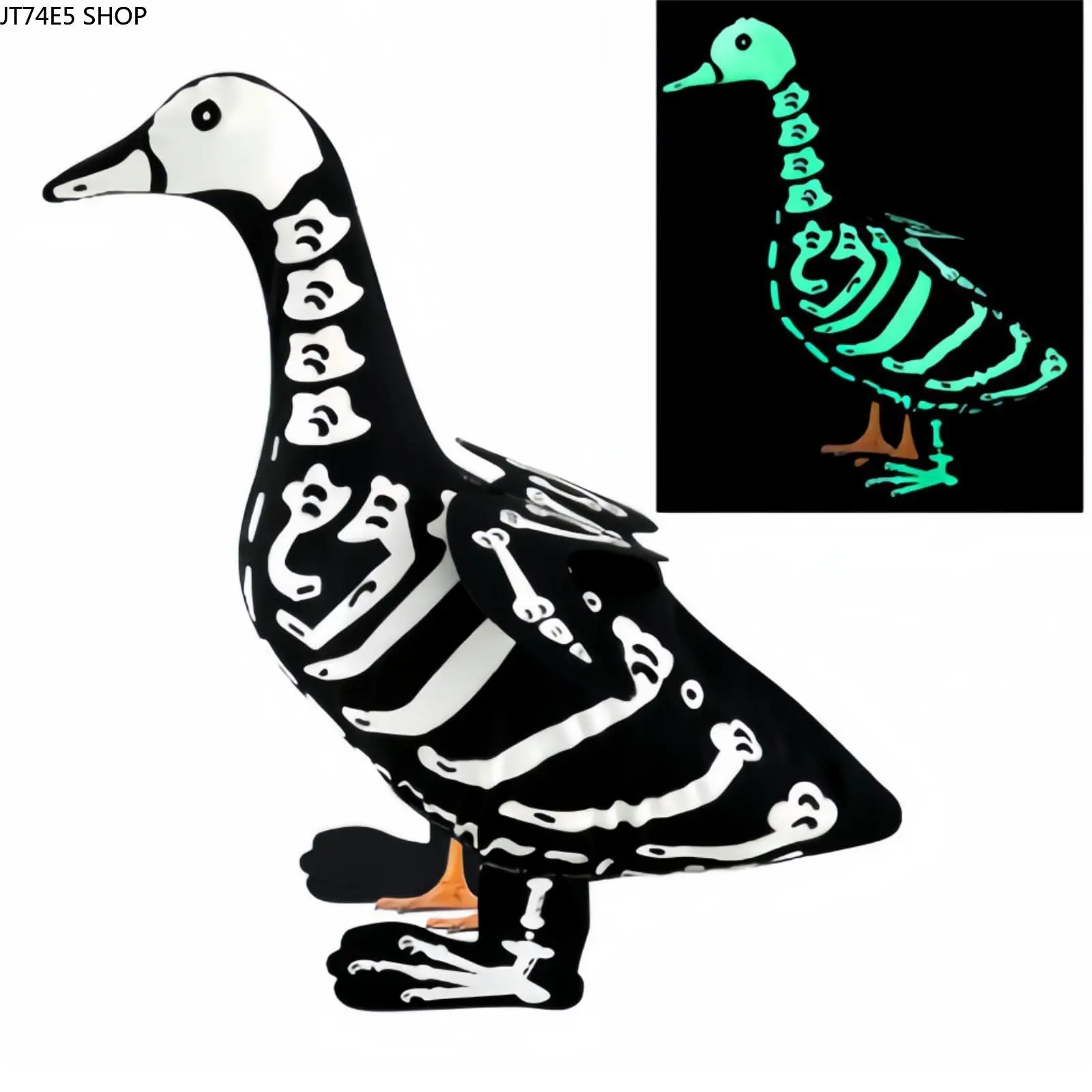 Luminous Skeleton Lawn Goose Outfit Set, Light-Up Spooky Water-Proof Decor for Photo Backdrop