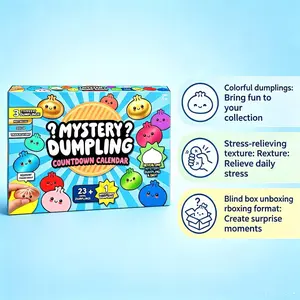 Mysterious Dumpling Bag Fidget Squishy 24-Day Countdown Calendar Surprise Blind Box Holiday Gift