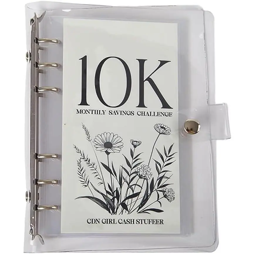 12-Month Envelopes  Saving  Binder, 10k Dollars  Saving  Book, Loose Leaf Savings Book  Envelope Savings Book (10K)