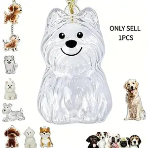 Dog Hair Collector Keychain Charm Memorial Memories Storage Box, Dog Shape Pet Hair Memorial Bottle, DIY Pet Furs Collection Capsules, Pet Hair Ashes Keepsake