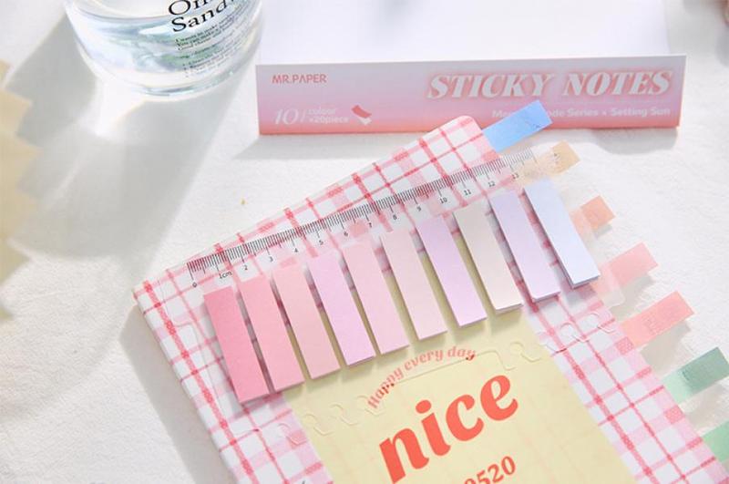 6 models 1200 index stickers Simple Morandi colour post it notes Gradient colour suitable for notebook reading marks
