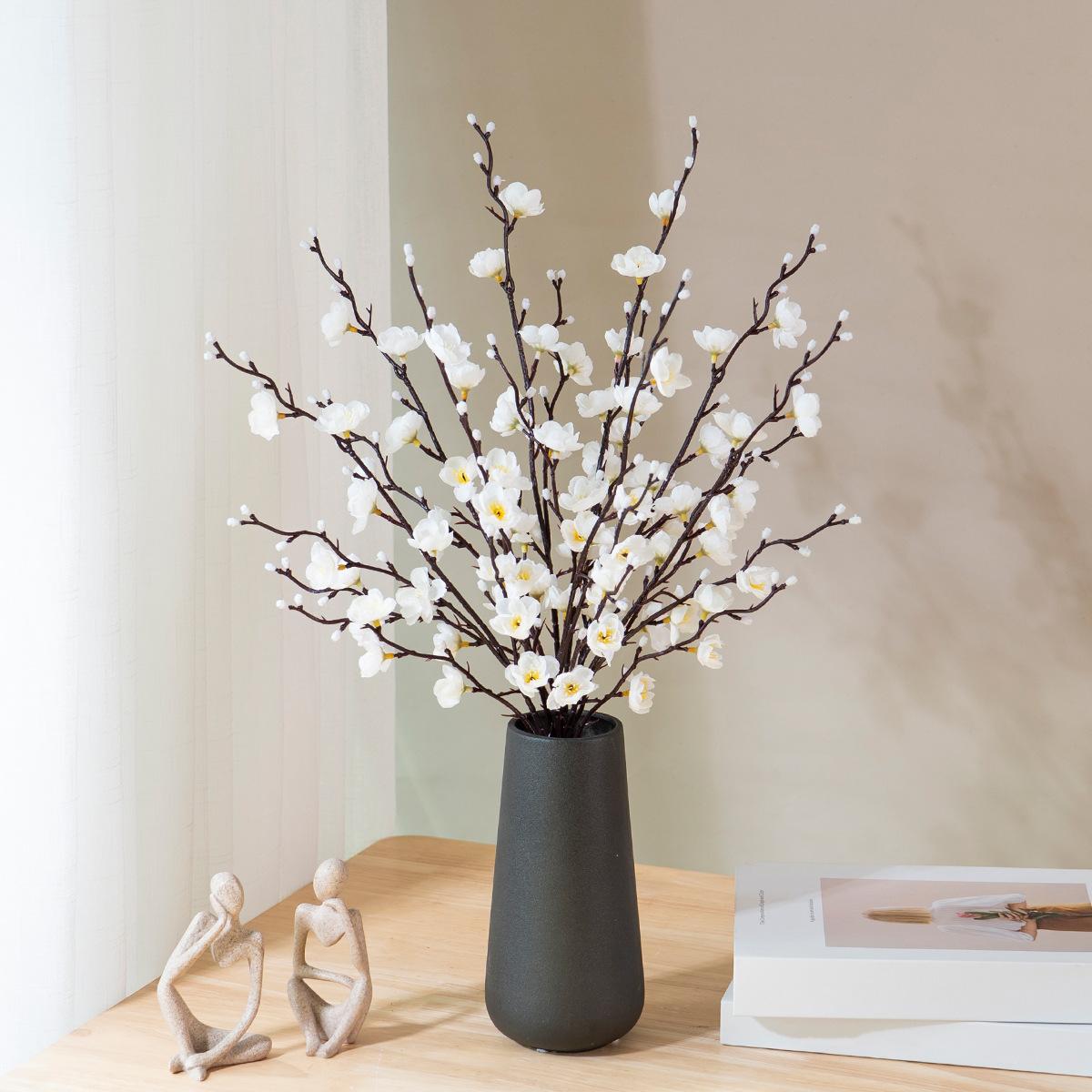 Chinese-style artificial plum blossom, faux flower, winter plum, peach blossom branches, wedding home desktop decoration, floral arrangement, dried flower bouquet
