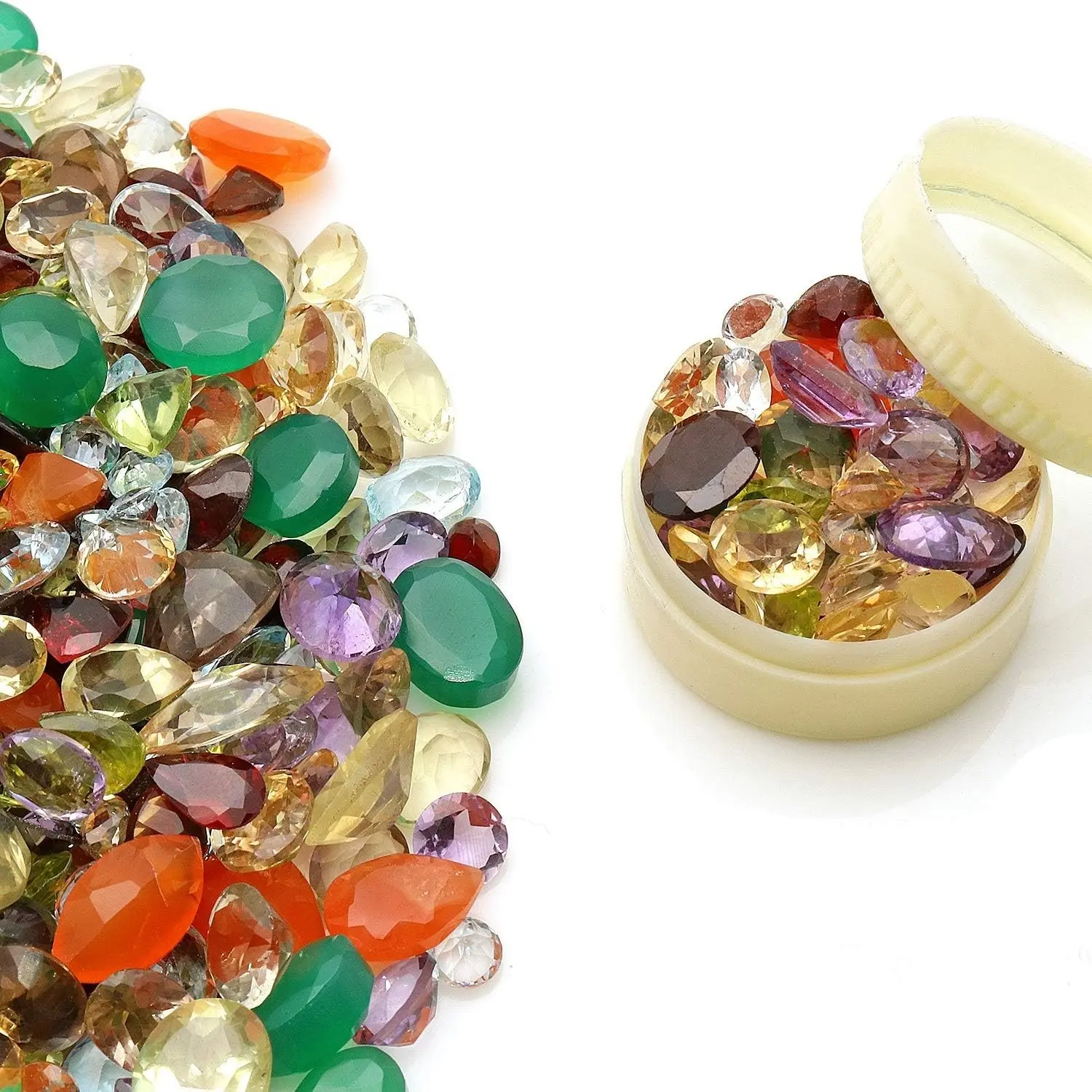 Mixed Gems Natural Loose Gemstones | 100% Natural Loose Gemstones bulk| Grade A+ (natural inclusions) |Hand Cut and Polished | Gemstone Wholesale Lot (MX-60001)