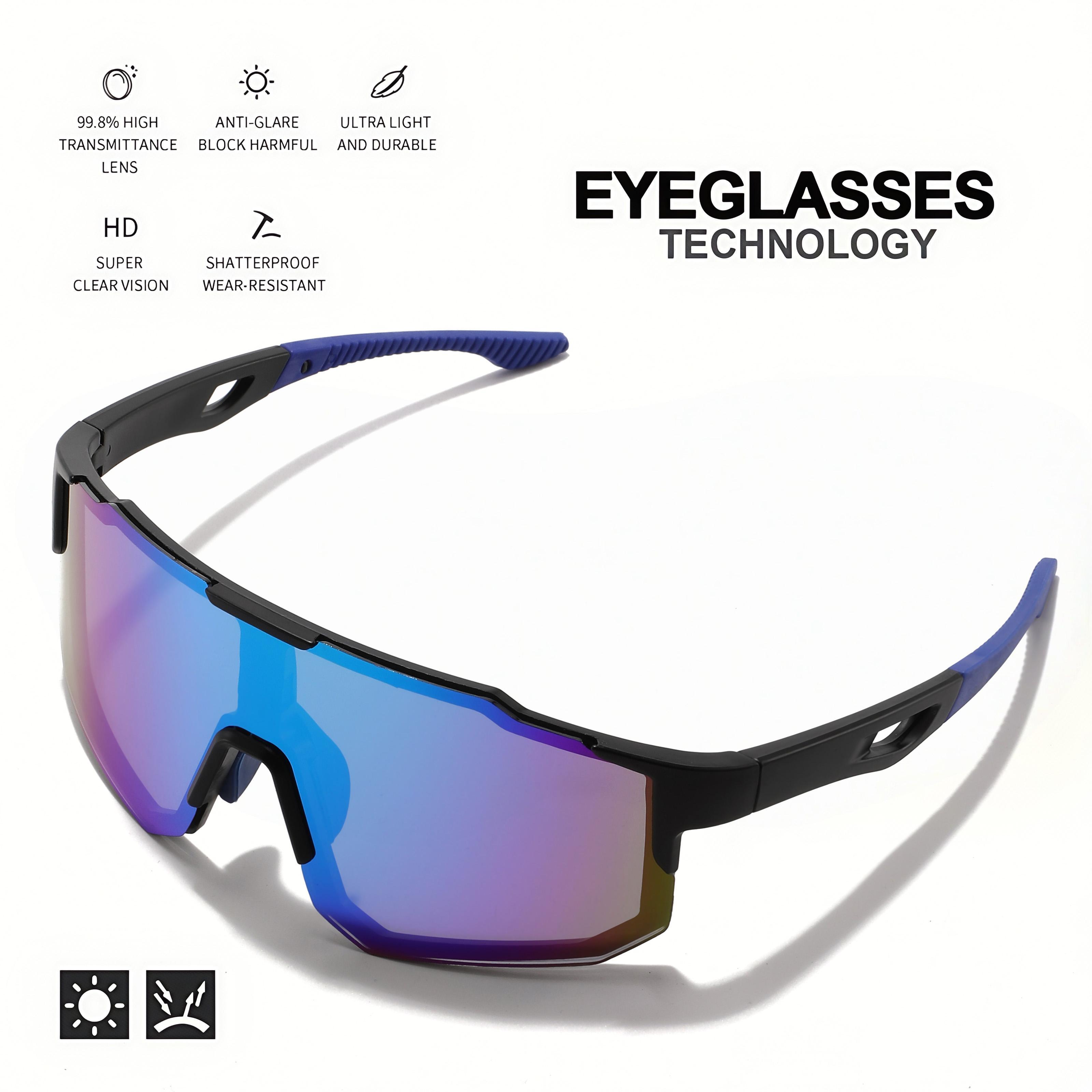 HavenThread Oversized Wraparound Sports Sunglasses for Men Women UV400 Protection Colorful Windproof Anti Glare Eyewear Comfort Fit Unisex Shades for Cycling Hiking Running Fishing Outdoor Activities
