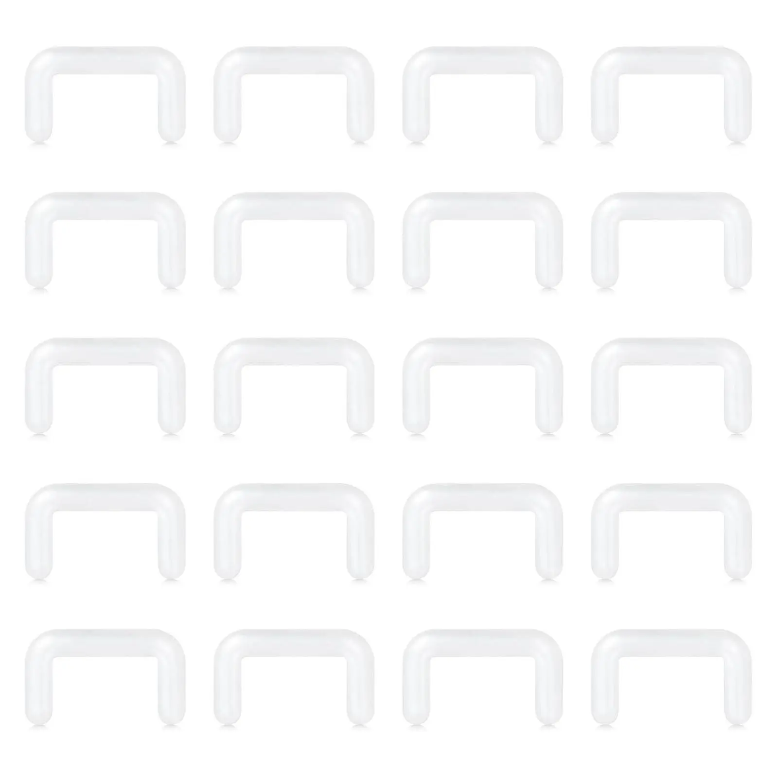 Clear Septum Piercing Retainer 14G 16G Flexible Acrylic Plastic U-Shape for WorkGift
