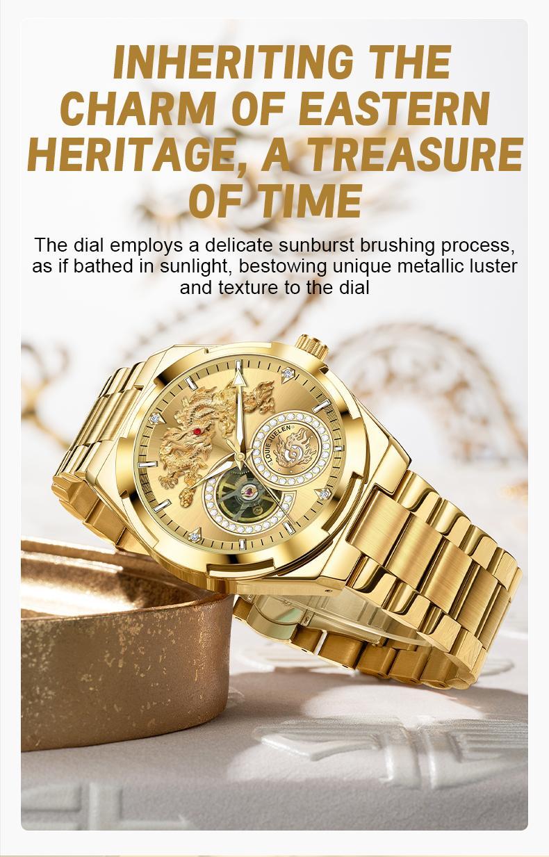 Men's Automatic Luxury Watch: Swiss Movement, Sapphire Crystal, Full Stainless Steel, Water-Resistant & Luminous