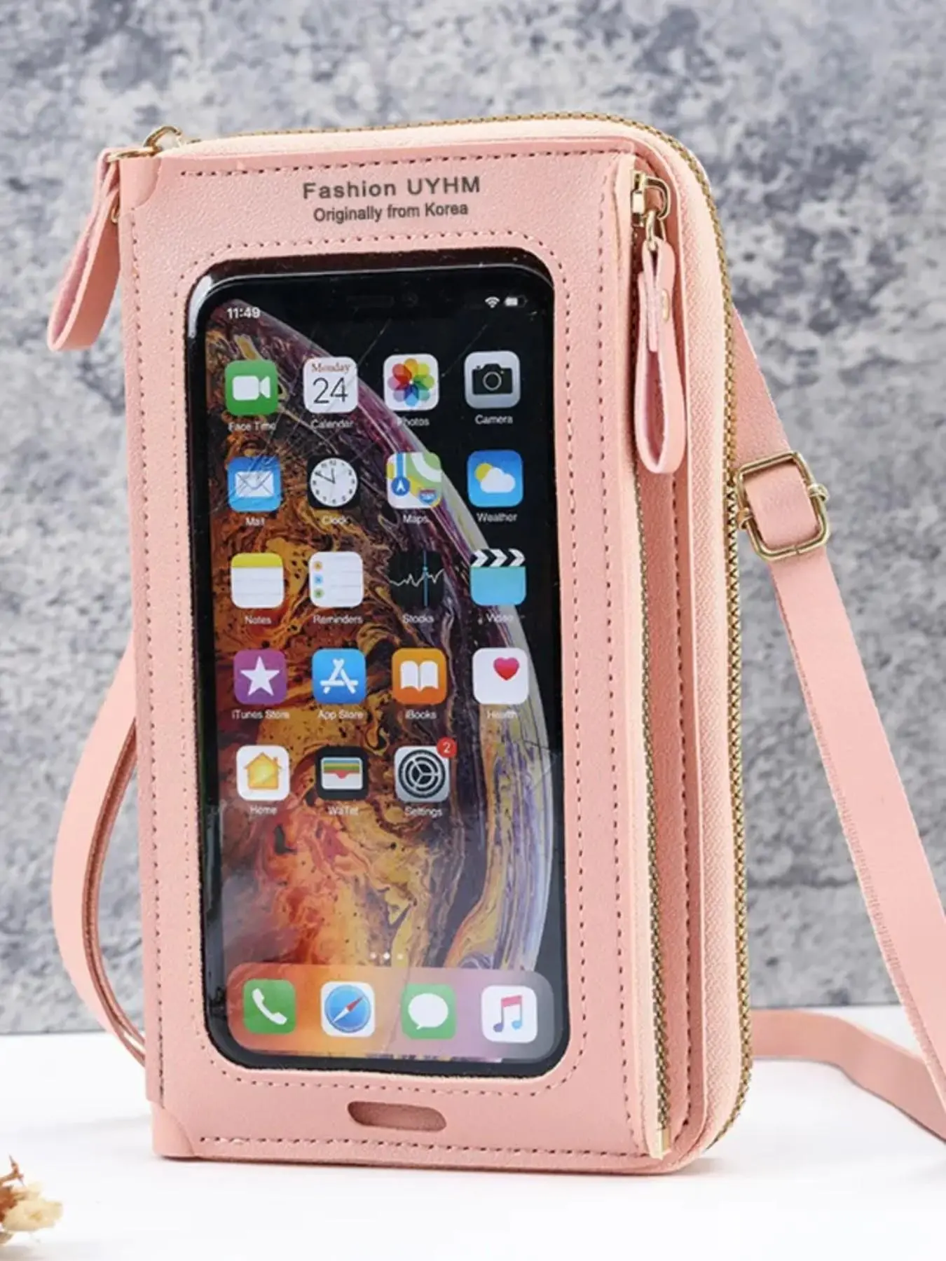 2026New Touch Screen Mobile Phone Bag Handbag Female Fashionable Daily Crossbody Wallet One-Shoulder Transparent Coin Purse Casual Zipper Purse Crossbody Purse Handbags