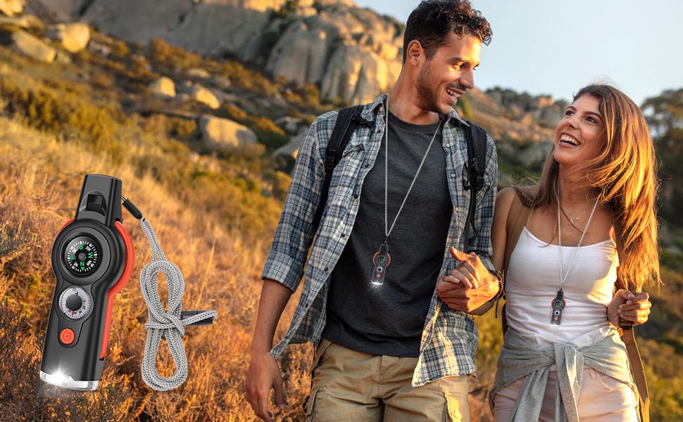 7-in-1 Emergency Survival Multifunctional Outdoor Safety Whistle with Lanyard, Ideal for Kayaking, Boating, Hiking, Camping, Climbing, Hunting, Fishing, Rescue Signaling 7-in-1 Emergency Survival Multifunctional Outdoor Safety Whistle with Lanyard, Ideal for Kayaking, Boating, Hiking, Camping, Climbing, Hunting, Fishing, Rescue Signaling