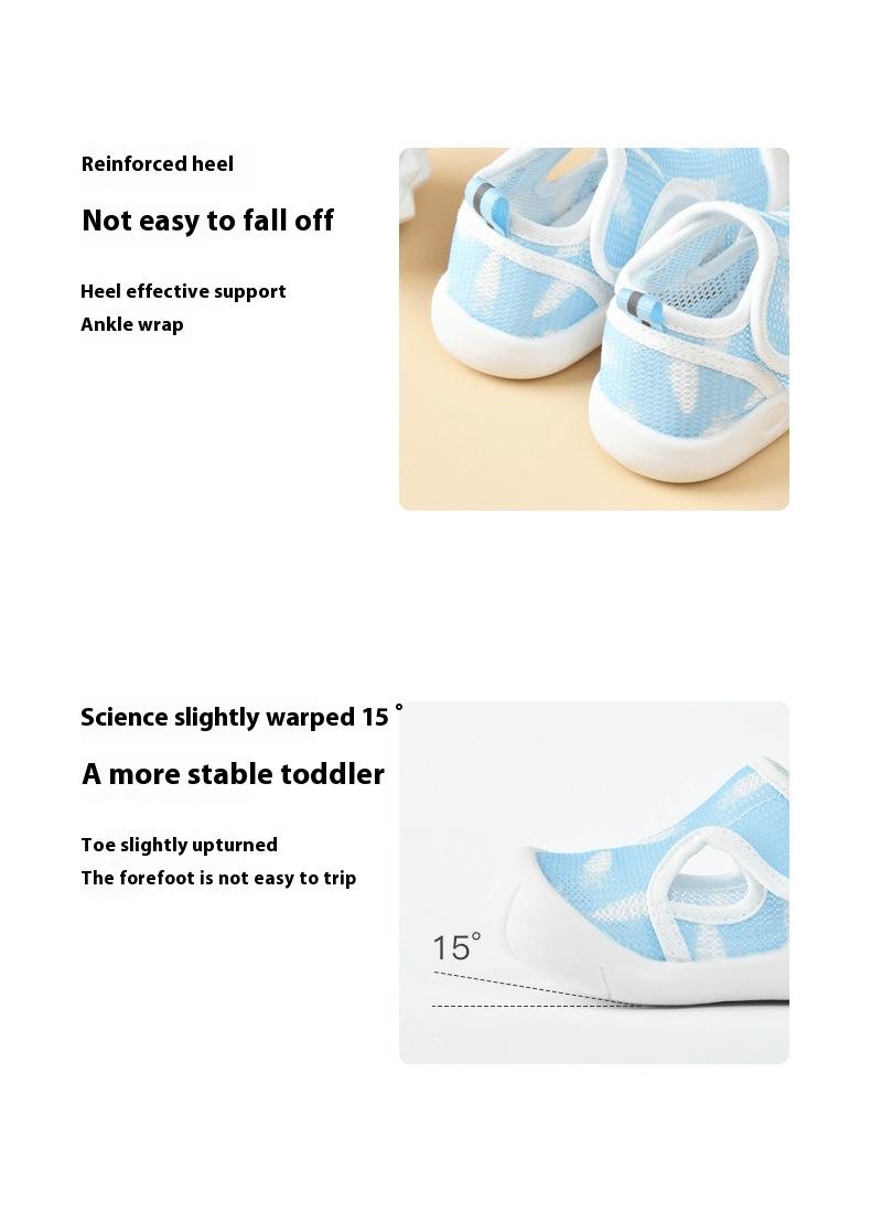 Boys'-Girls' Baby First Walker Shoes, Breathable Mesh Slip-On Infant Sneakers with Flexible Sole, Non-Slip Soles, Child-Sized Flat Footwear