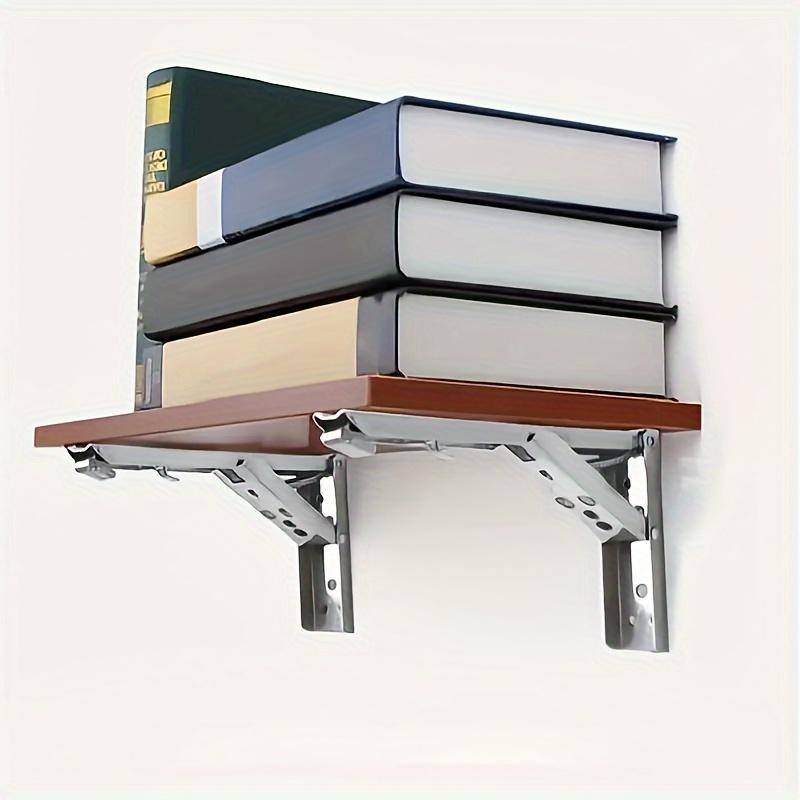 2 6 Pack Foldable Shelving Brackets Heavy Duty Space Saving Desktop Storage Organizer for Office Home Use