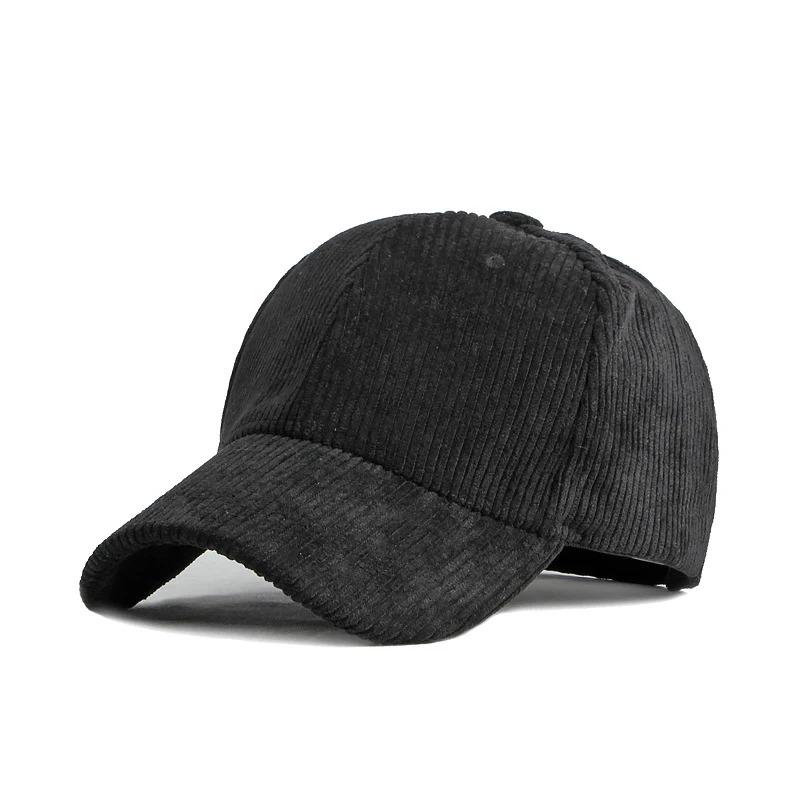 New autumn and winter solid color corduroy baseball cap for men and women, simple duckbill cap