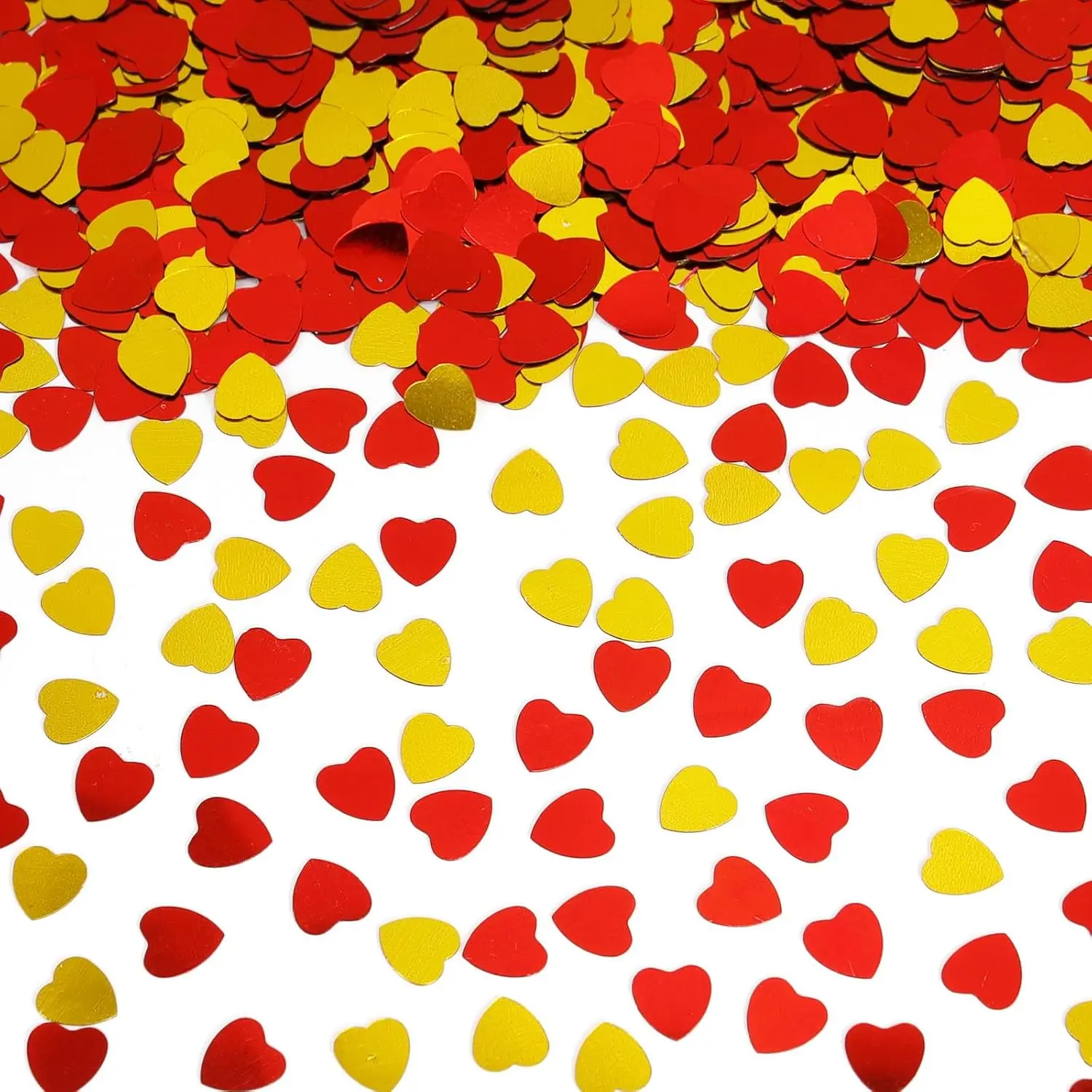 Red Synthetic 1cm Lightweight Sparkle Effect Modern Love Heart Foil Confetti, Festive Party Home Supplies for Valentine's Day, Romantic Dinner & Wedding Decorations