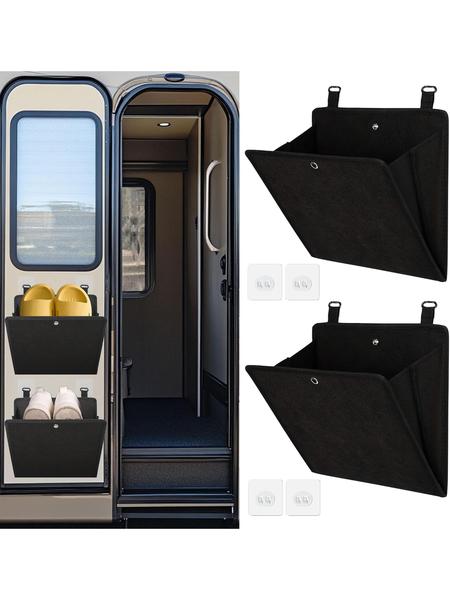 Wall Shoe Racks 2/4/6 Pack, RV Shoe Rack, Self-Adhesive RV Accessories for Inside Shoe Organizer, RV Storage and Organization, Space Saving Wall Mounted Shoe Rack with Deep Pocket fit 1 Pair Shoes
