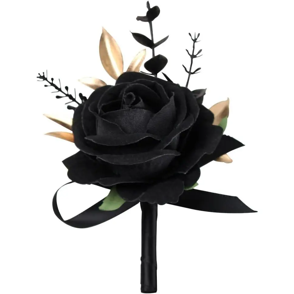 Boutonniere for Men Artificial Flowers 1 Piece Wedding Prom Homecoming Corsage Anniversary Party Decoration