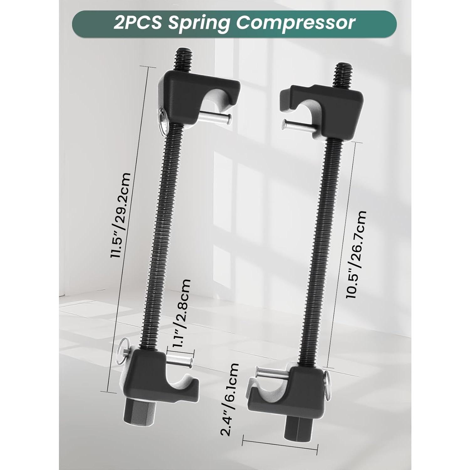 Coil Spring Compressor Tool 2 count Macpherson Strut Spring Compressor Tool for Suspension Work for 1/2" Square Drive, 7/8'' (22mm) Hex Socket