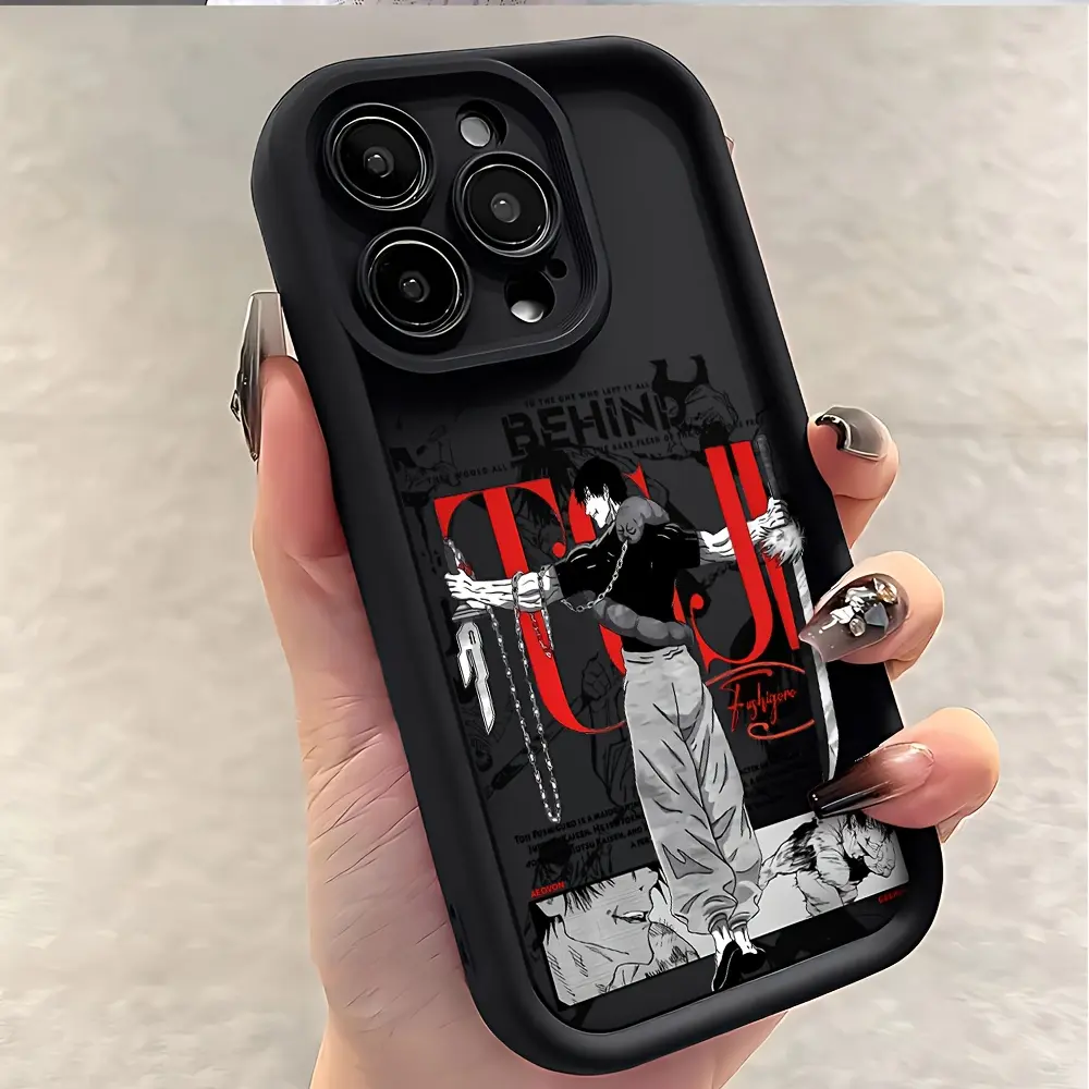 Jujutsu Kaisen Fushiguro Toji Customized Black Elegant Smartphone Case - Flexible Soft TPU Back Casing, Bold Anime Art, Fall Proof Protection Accessory for iPhone 17,16E,16,15,14,13,12,11 Pro Max & Air, Anime-Fan Pride