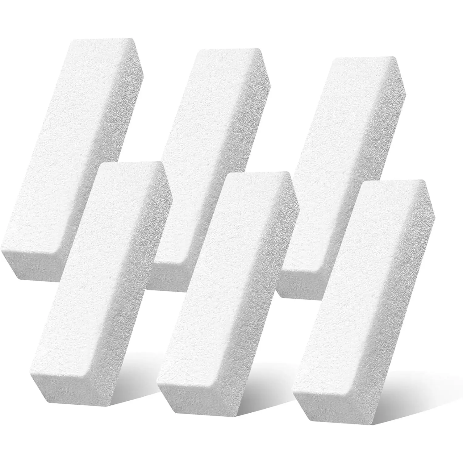 6 Pack Pumice Stone for Cleaning,Scouring Stick,Pumistone for Toilet, Pool, Bathroom, Sink (White D)