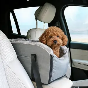 Dog Car Seat Pet Car Seat for Small Dogs Car Booster Seat with Safety Strap Non Slip Dog Car Bed Center Console Armrest for Dogs and Cats Travel