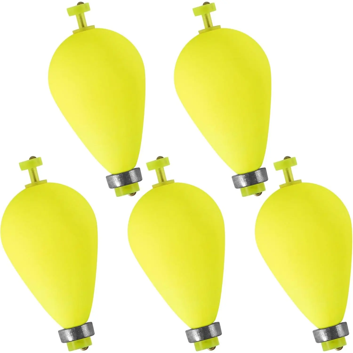 5 Pack Weighted Fishing Bobbers  Spring Bobbers Push Button Floats EVA  Pear Shape Bass Freshwater Fishing for Crappie Panfish Bluegill Trout
