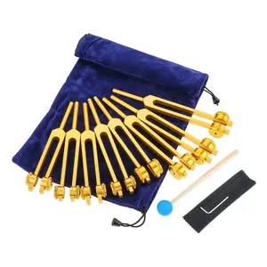 Chakra Tuning Fork Set, 8 Tuning Forks for Healing and Meditation, Includes Hammer, Bag, Cleaning Cloth, Frequencies 126.22hz-194.18hz