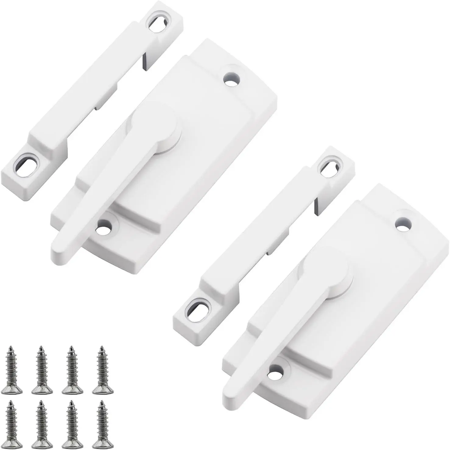 2 PCS Window Sash Locks, Replacement Window Latches for Up and Down, Vertical & Horizontal Sliding Windows