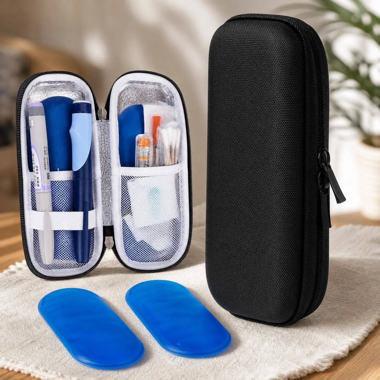 GLP-1 Cooler Travel Case Fits 2 Zepbound, Mounjaro & Insulin Pens | Insulated Tirzepatide Cooler with 2 TSA Approved Ice Packs, Compact Hard EVA Medication Bag for Daily Life & TravelGift