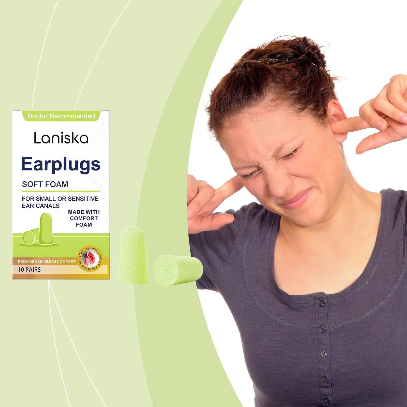 Laniska Foam Care Earplugs: Comfortable, soft foam earplugs for close-fitting ear care and relief