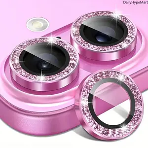 Rhinestone Embellished Shockproof Camera Lens Protector Compatible with iPhone Series
