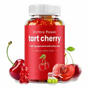 60 sour cherry gummies -3000mg supplementary celery seed extract - vegetarian sour cherry concentrated gummies with vitamins