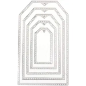 ay  Dies Metal Stencils Scrapbooking Tool DIY Craft Carbon Steel Embossing Template for Paper Card Making (5 Pcs Tag)