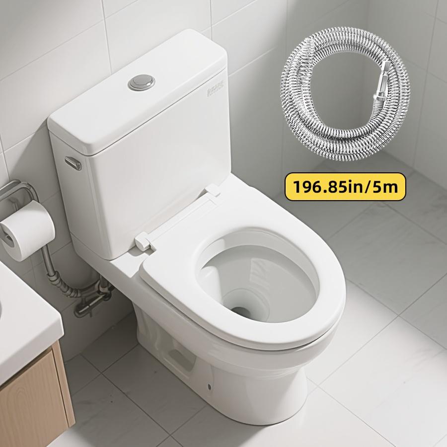 Electric Drain Cleaner 5m/196.85 Inch, Pipe Cleaning Spring, Sewer & Toilet Floor Drain Cleaner, Integrated Head Design